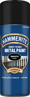 Hammerite Metal Paint Smooth Black 400ml Aerosol