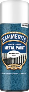Hammerite Metal Paint Hammered White 400ml Aerosol