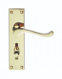 Victorian Scroll Contract Lever Lock Polished Brass 155mm X 40mm