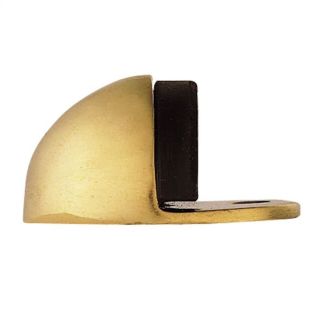 Door Stop Floor Mounted (Oval) 32mm Polished Brass
