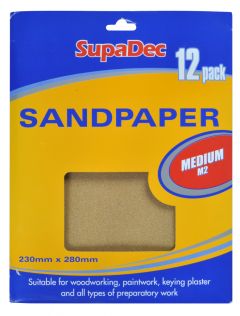 Supadec Medium Sandpaper Medium Pk 12