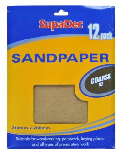 Supadec Coarse Sandpaper Pk 12