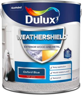 Dulux Weathershield High Gloss Paint Oxford Blue 2.5L