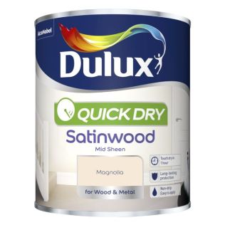 Dulux Quick Dry Satinwood Paint Magnolia 750ml
