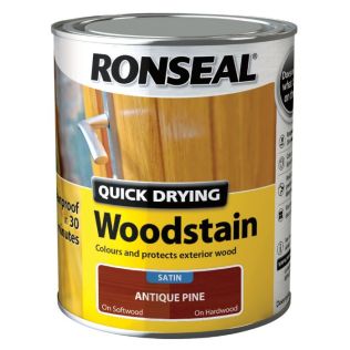 Ronseal Quick Drying Satin Woodstain Antique Pine 750ml