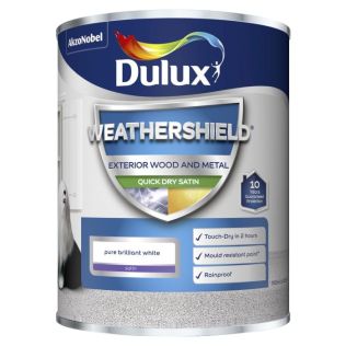 Dulux Weathershield Satin Paint Pure Brilliant White 750ml