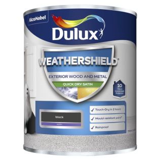 Dulux Weathershield Multi-Surface Satin Paint Black 750ml