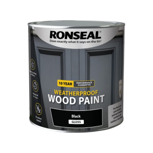 Ronseal 10Yr Weatherproof Wood Paint Gloss Black 2.5L