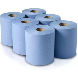 Blue Tissue Roll 150M X 195mm (Pack Of 6)