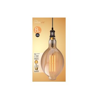 8W 60W - 800 Lum - Antique LED - 395 X 180mm - Bulb - Es - Golden