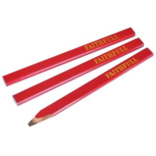 Carpenters Pencils Medium Red 3Pc