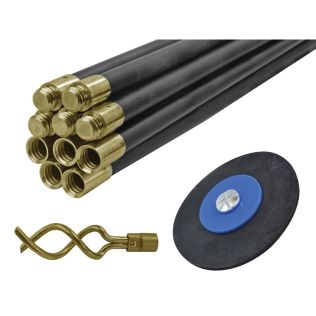 Drain Rod Kit (10 Rods/Plunger/Worm)