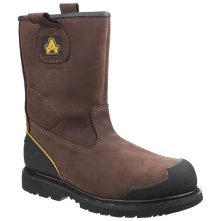 AMBLERS SAFETY FS223 WATERPROOF SAFETY RIGGER BOOTS - BROWN/BLACK
