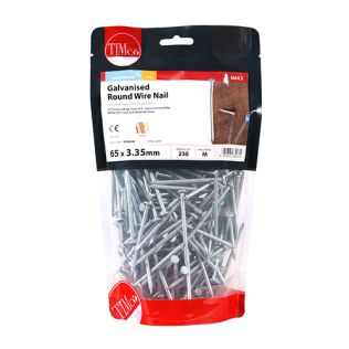 Wire Nails Round Galvanised 3.35 X 65mm (1kg)