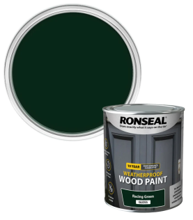Ronseal 10Yr Weatherproof Gloss Wood Paint Racing Green 750ml