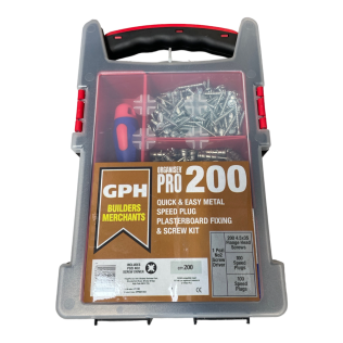 GPH METAL SPEED PLUG PLASTERBOARD FIXING & SCREW KIT (200 PCS)