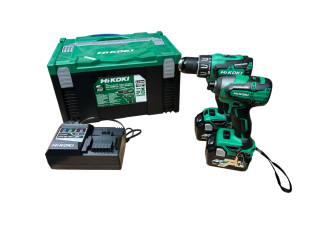 HIKOKI Twin Pack 18V 2 x Multi Volt Li-ion Combi Drill & Impact Driver
