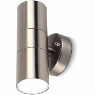 Luceco Searchlight 6W GU10 LED Up / Down Wall Light Stainless Steel