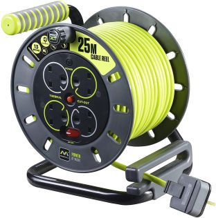 Extension Lead Reel 4-Gang 13A 25M Green