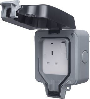 Socket Switched Weatherproof 1-Gang 13A