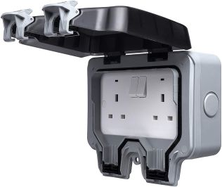 Socket Switched Weatherproof 2-Gang 13A