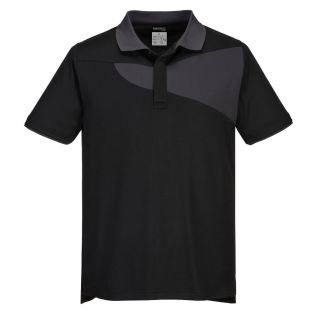 PORTWEST PW210 - PW2 Polo Shirt S/S - Black/Grey - S