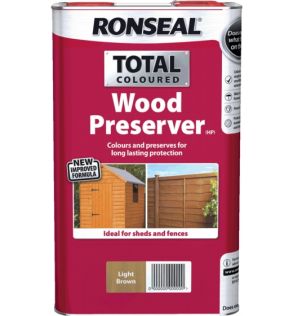 Ronseal Total Wood Preserver Light Brown 5Lt