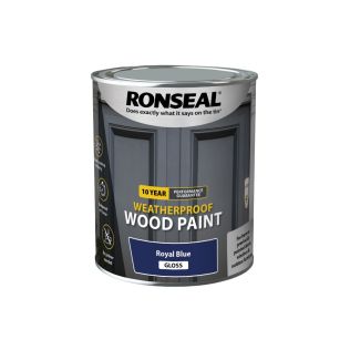 Ronseal 10Yr Weatherproof Gloss Wood Paint Royal Blue 750ml