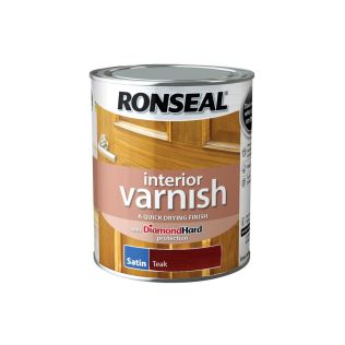 Ronseal Interior Satin Varnish Teak 750ml