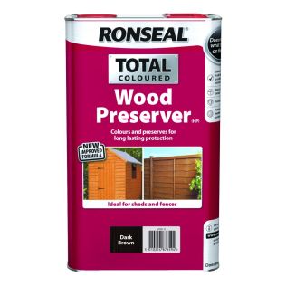Ronseal Total Wood Preserver Dark Brown 5L