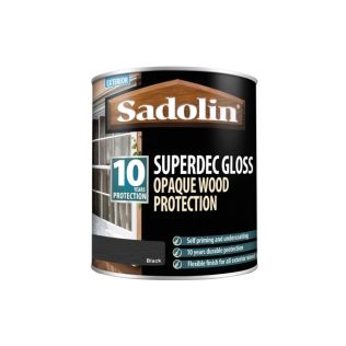 Sadolin Beautiflex Solvent Opaque Woodstain Black 1L