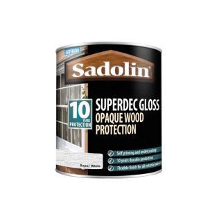 Sadolin Superdec Opaque Wood Protection White Gloss 1L
