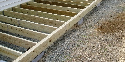 Wooden decking support frame