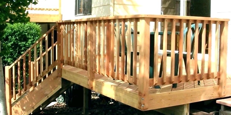 Wooden decking and handrail
