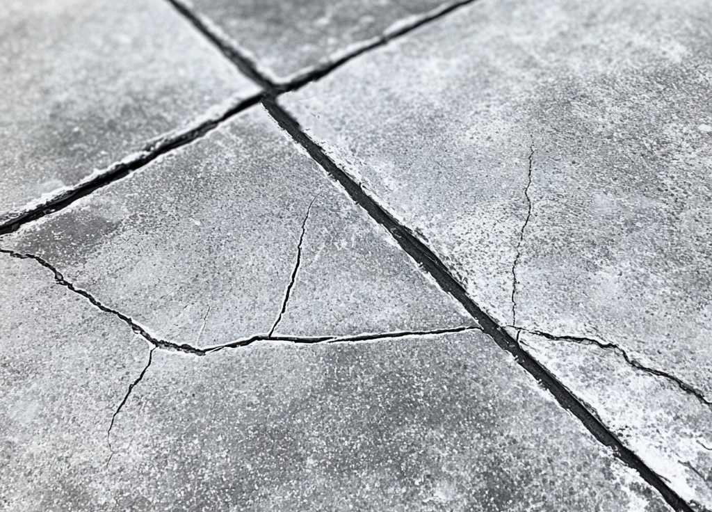 Image depicting winter effects on driveways cracked porcelain slabs